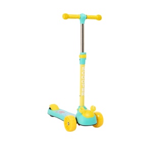 Trotineta Pentru Copii cu 3 Roti, Lumini Led, Muzica, Frana pe Spate, Verde, Model Rac