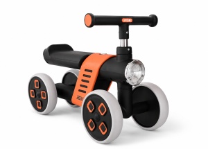 Bicicletă Fără Pedale pentru Copii, 4 Roți, cu Far LED și Design Ergonomic, Ride-On pentru Bebeluși 1-3 Ani, Portocaliu-Negru - Img 3