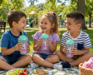 Cana cu Pai Model Unicorn, Multicolor, Plastic, 300 ml - Img 3