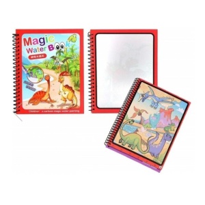 Carte Magica de Colorat, Lumea Dinozaurilor, Stilou Reutilizabil cu Apa, 8 pagini, Carton, Multicolor, 2 ani+