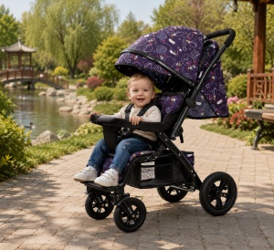 Carucior Copii Multifunctional 2 in 1 Reglabil, Pozitie Somn, Maner Reversibil, Happy Planet 9912 - Img 4