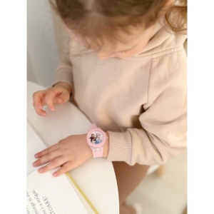 Ceas pentru Copii Electronic, Bratara Silicon, cu Lumini Colorate, Roz