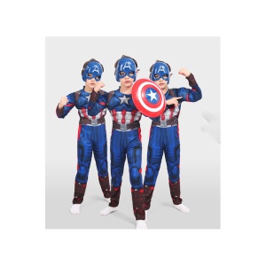 Costum Carnaval Pentru Baieti, SuperErou, Salopeta, Poliester, cu Masca