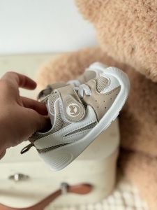 Incaltaminte Copii Stil Adidas, cu Elastic si Scai, Brant Moale, Talpa Cauciuc, Crem - Img 2
