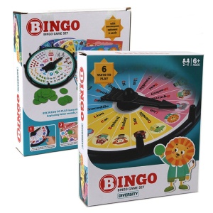 Joc de Societate Bingo cu Spinner, Diversitate de Carduri, 2-4 Jucatori, 6 ani+