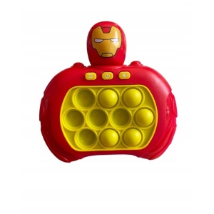 Joc Interactiv Consola Pop It, Cu Muzica Si Lumini, Antistres, Model 3, Plastic, Rosu/Galben, 3 ani+