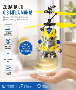 Omulet Galben cu Inductie, Control Tactil, Sistem Gyroscopic, Incarcare USB, Varsta 14+ - Img 2