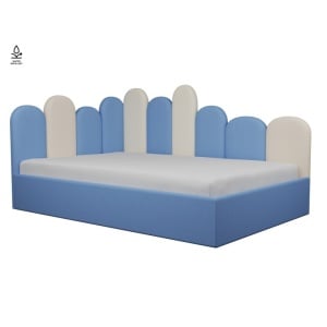 Pat tapitat copii AVA Blue/Bej 140 × 200 cm - Img 2