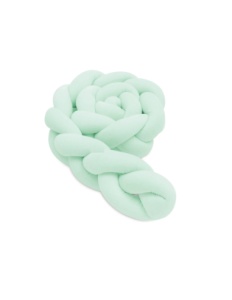 Protectie Laterala pentru Patut Bebe, Bumper Impletit, Bumbac, Verde, 1,5m