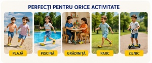 Saboți Copii Tip Crocs din Spumă EVA cu Cățeluș 3D, Baretă Reglabilă, Talpă Antiderapantă, Galben - Img 9