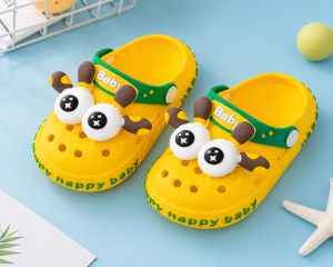 Saboți Copii Tip Crocs din Spumă EVA cu Girafă 3D, Baretă Reglabilă, Talpă Antiderapantă, Galben - Img 11