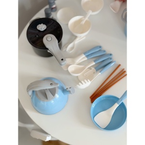 Set Accesorii pentru Bucatarie Copii, 32 Piese, Plastic, Albastru, 3 ani +