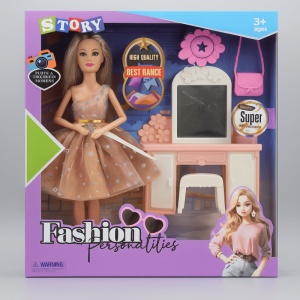Set Papusa si Masuta de Make-up, Plastic, 30 cm, 3 ani+ - Img 2