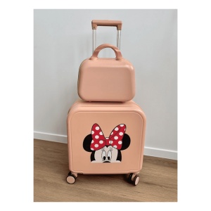 Set Valiza Pentru Calatorii si Geanta, Peach, 42 cm x 23 x 41 cm