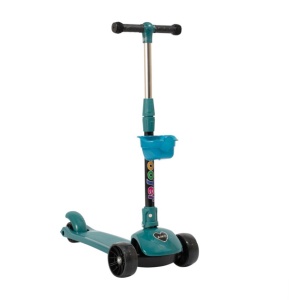 Trotineta Copii Scooter Pliabila 3 - 8 Ani, Ghidon Reglabi, Autoechilibrare, Verde - Img 2