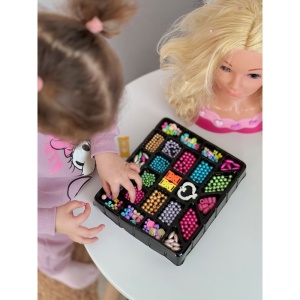 Trusa Pentru Realizat Accesorii/Bijuterii, Margele, 24 Piese, Multicolor, 4 ani+ - Img 2