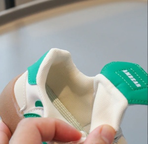 Adidași Copii cu Scai, Model Panda Bej-Verde, Talpă Antiderapantă, Încălțăminte Confortabilă - Img 5