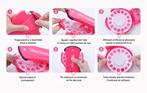 Aparat Bling - Bling de Aplicat Strasuri Pentru Par, Haine, Incaltaminte, 180 Bucati, Plastic, Multicolor, 6 ani+ - Img 3