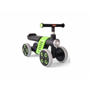 Bicicletă Fără Pedale pentru Copii, 4 Roți, cu Far LED și Design Ergonomic, Ride-On pentru Bebeluși 1-3 Ani, Verde-Negru - Img 2
