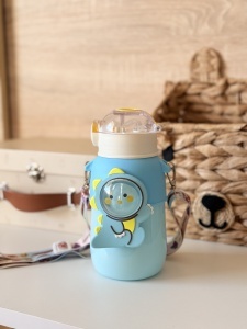 Cana cu Pai pentru Copii, Albastru, Plastic, 720 ml - Img 2