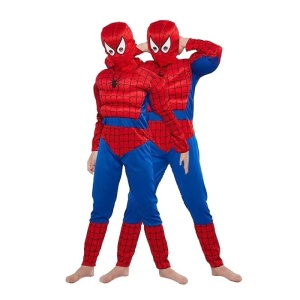 Costum Carnaval Pentru Baieti, SuperErou Paianjen, Salopeta, Poliester, Accesoriu Masca - Img 2
