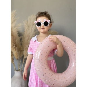 Costum de Baie, Doua Piese, Fusta-Pantalon si Tricou, Sweet Pink, 9-12 ani - Img 2