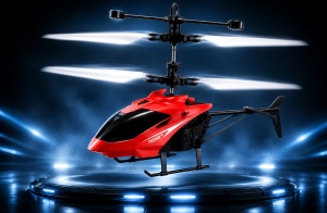 Elicopter cu Inductie, Control Tactil, Sistem Gyroscopic, Incarcare USB, Alb/Rosu, Varsta 14+
