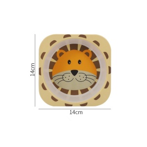 Farfurie pentru Copii, Bambus, 14 x 4 cm, Leu - Img 2