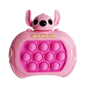 Joc Interactiv Consola Pop It, Cu Muzica Si Lumini, Antistres, Model 10, Plastic, Roz, 3 ani+