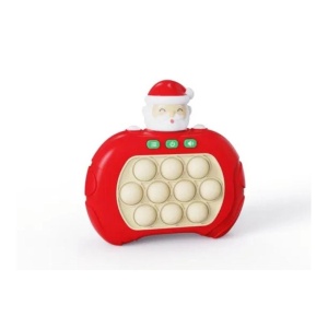 Joc Interactiv Consola Pop It, Cu Muzica Si Lumini, Antistres, Mos Craciun Rosu - Img 2