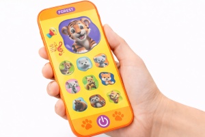 Jucărie Educativă Tip Smartphone cu Touchscreen, Povești și Sunete, 14 Taste, Portocaliu - Img 3