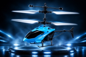 Jucarie Elicopter, Control Tactil, Sistem Gyroscopic, Lumini Led, Incarcare USB, Albastru, 14ani+