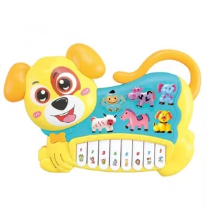 Jucărie Interactivă Educativă Mini Orga, cu Sunete, Model Cățeluș, Multicolor, 12 luni+