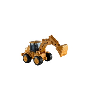 Jucarie Masinuta Excavator Model 2 pentru Baieti, Galben, 15 cm, Plastic
