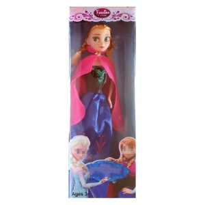 Jucarie Papusa Regina Ghetii, Model 1, Plastic, Fara Pantofi, 27 cm, Pelerina Fucsia, 2 ani +