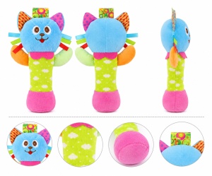 Jucarie Senzoriala Multicolora pentru Bebe, Plus, cu Sunet, Model Pisica - Img 5