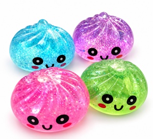 Jucărie Squishy Dumpling cu Particule de Sclipici în Interior, Culori Aleatorii, 3 Ani+