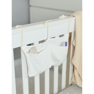 Organizator Patut, Cu 2 Buzunare, Textil, Muselina, Alb - Img 2