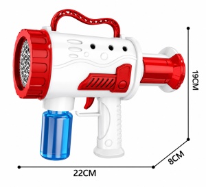 Pistol pentru Baloane de Săpun Model Vector Roșu-Alb, cu Lumini LED, Funcționare pe Baterii - Img 4