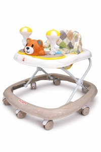 Premergător Bebe Crem Pliabil cu Jucării Interactive, Reglabil pe înălțime și roți 360°