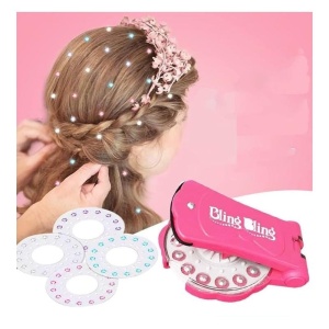 Set 12 Rezerve Strasuri/Cristale Adezive pentru Par sau Make-up Compatibile pentru Aparatul Bling-Bling