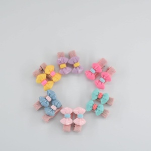 Set 2 Agrafe mici de Par pentru Fetite, model Fundite, Plastic, Diverse Culori - Img 2