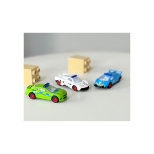 Set 3 Masinute Politie, Model 1, Multicolor, Plastic si Metal, 8 cm, 3 ani+ - Img 2