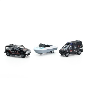 Set 3 Masinute Politie, Model 3, Multicolor, Plastic si Metal, 8 cm, 3 ani+