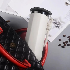 Termos pentru Cafea, cu Maner, Otel Inoxidabil, Alb, 500 ml - Img 2