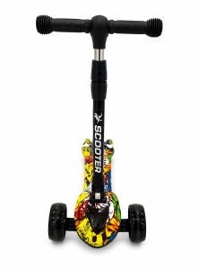 Trotinetă Copii 3 Roți Multicolor, Lean to Steer, Pliabilă, Ghidon Reglabil, Roți LED, Efecte de Fum și Sunete - Img 2