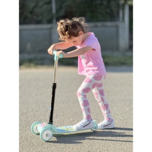 Trotineta Pentru Copii cu Desene, Plastic Rezistent, Turcoaz