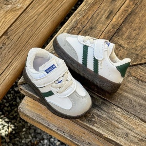 Adidași Copii Alb cu Verde, Închidere cu Scai și Șiret Elastic, Talpă Antiderapantă, Model Sport Casua - Img 5