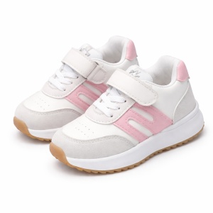 Adidași Copii Alb-Roz, Închidere cu Scai, Design Modern cu Inserții Laterale, Talpă Antiderapantă - Img 4