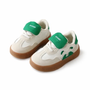 Adidași Copii cu Scai, Model Panda Bej-Verde, Talpă Antiderapantă, Încălțăminte Confortabilă - Img 2